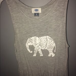 Small Old Navy Gray Elephant Print Tank Top
